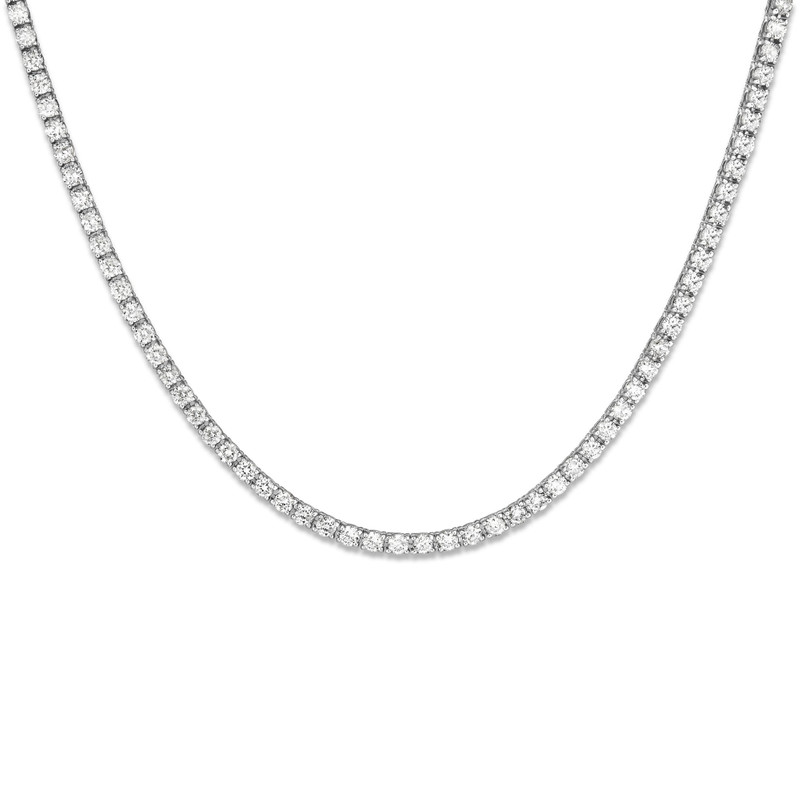 Unflippable Tennis Necklace in White Gold 1