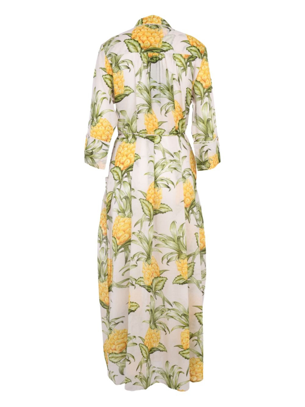 pineapple-print belted dress - 3