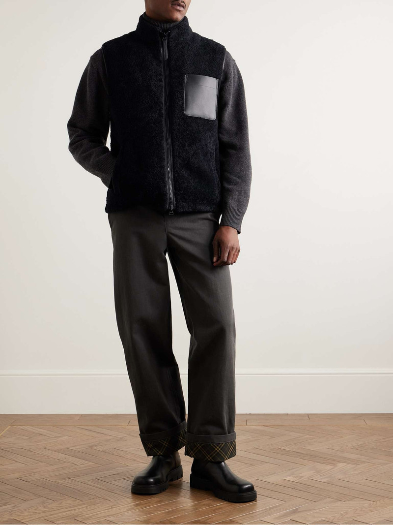 Yves Salomon Reversible Leather-Trimmed Shearling and Shell Gilet outlook