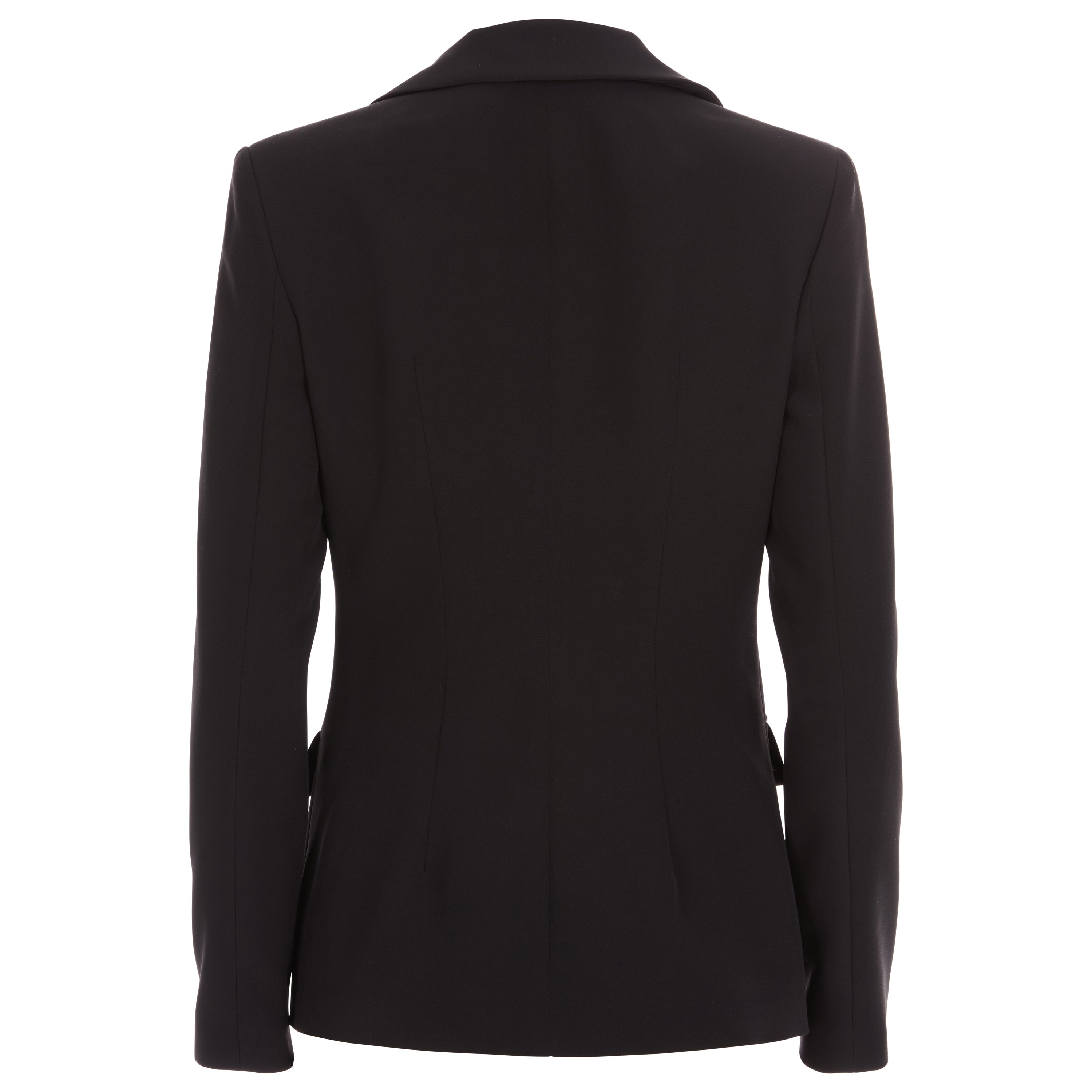 Stretch Wool Crepe Two Layer Blazer Black - 2