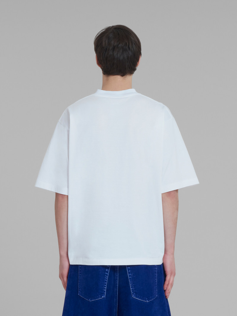 WHITE COTTON T-SHIRT WITH MARNI WHIRL PRINT 3