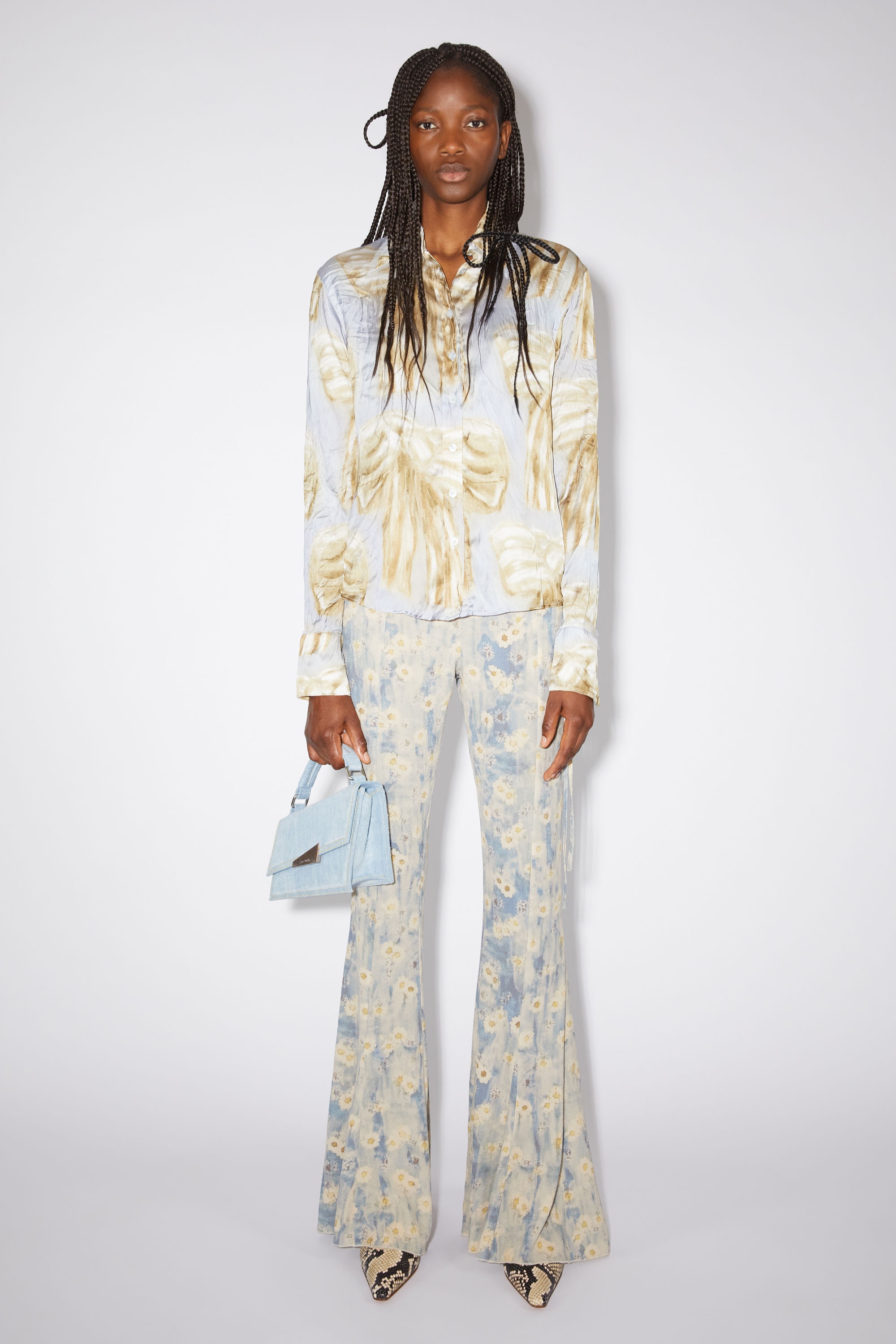 Printed trousers - Blue/beige - 2
