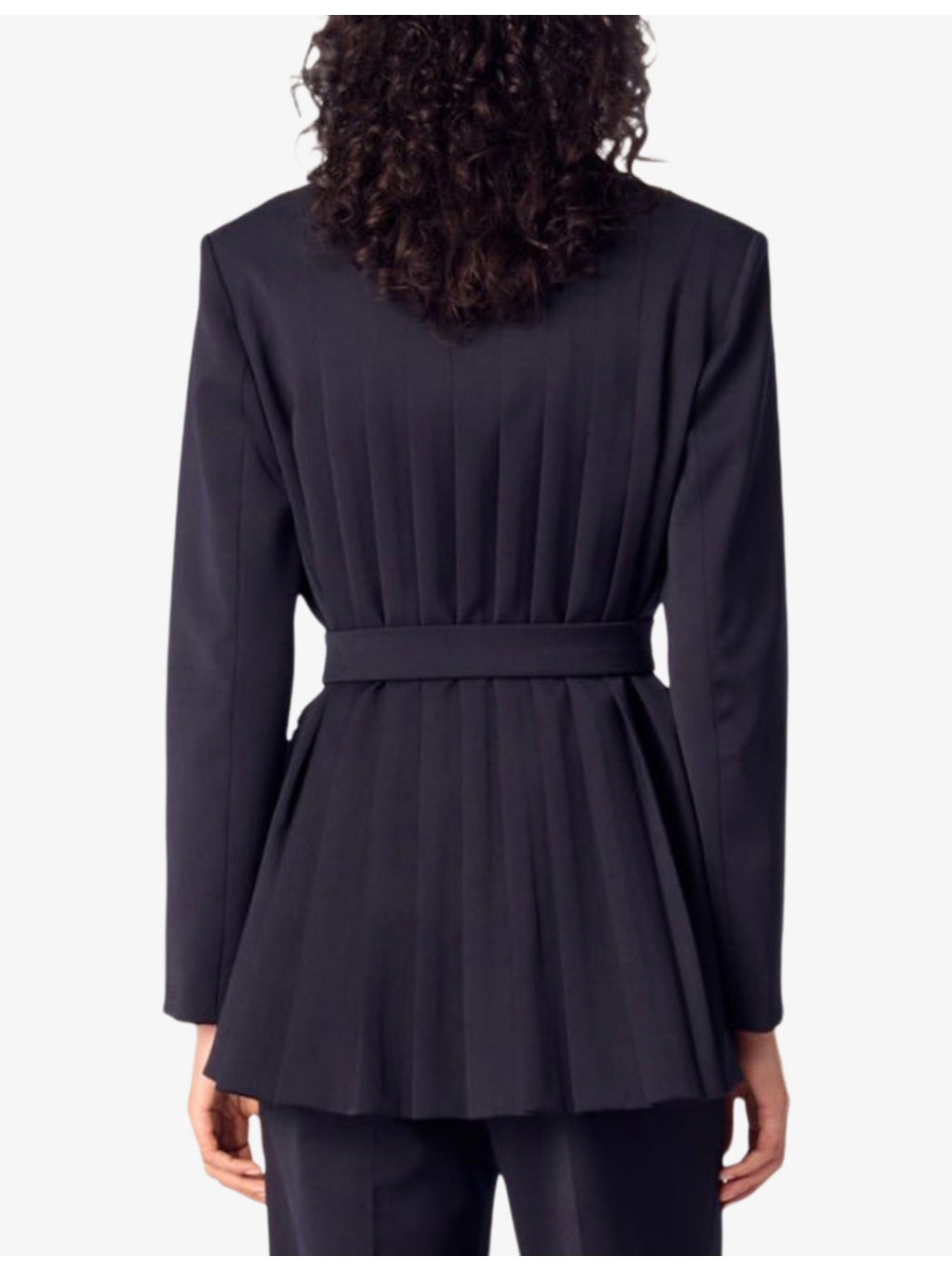 Pleat-Back Single-Breasted Woven Blazer - 4