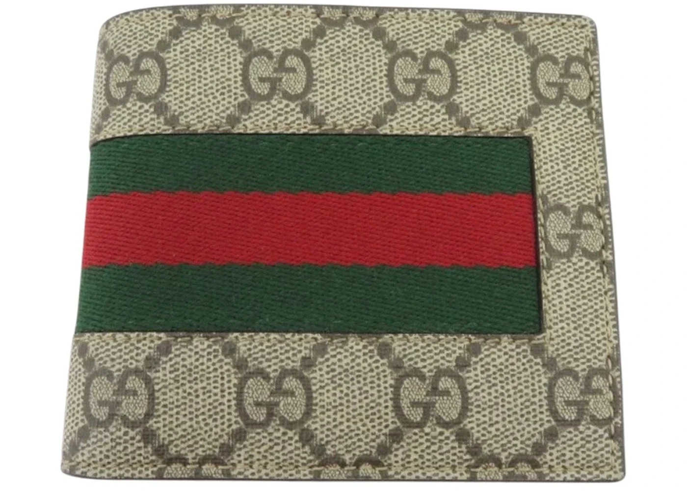 Gucci GG Supreme Web Bifold Wallet with Coin Pouch Beige/Ebony - 1