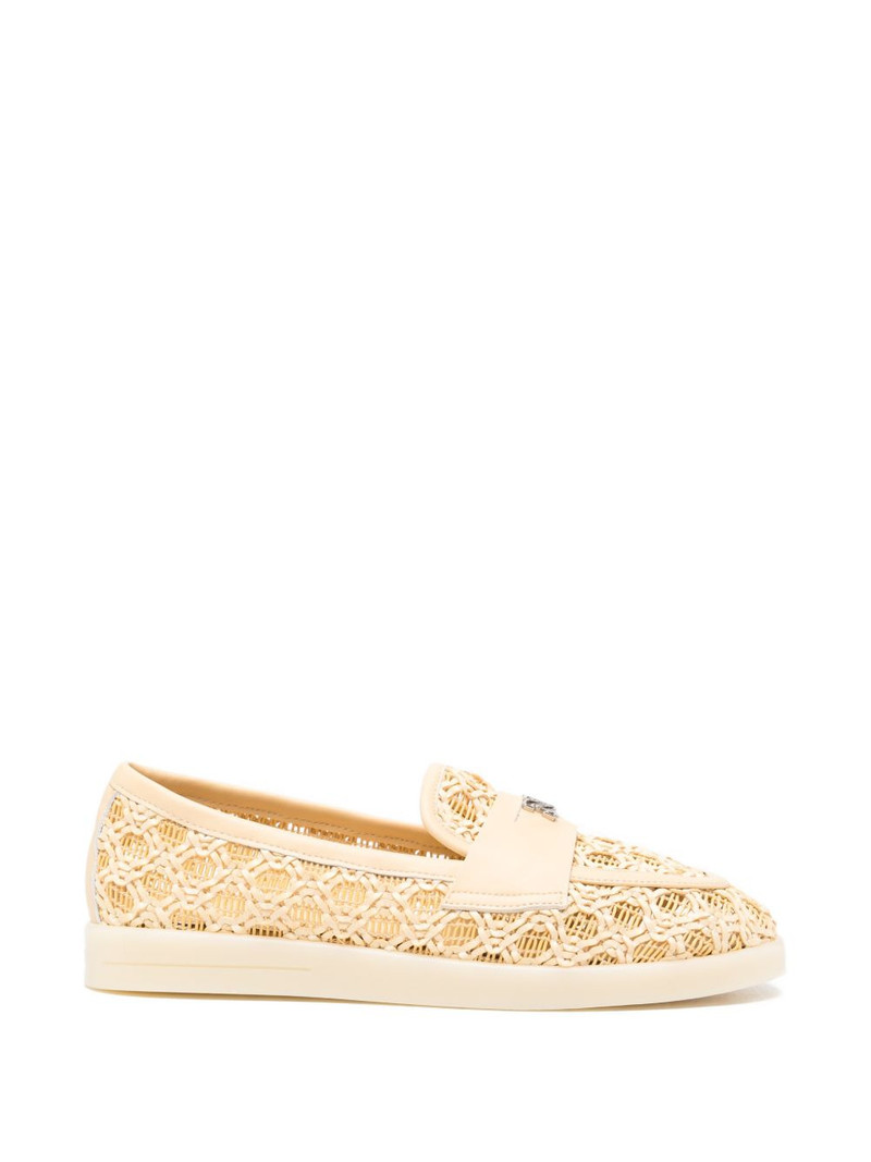 woven logo-plaque loafers 1