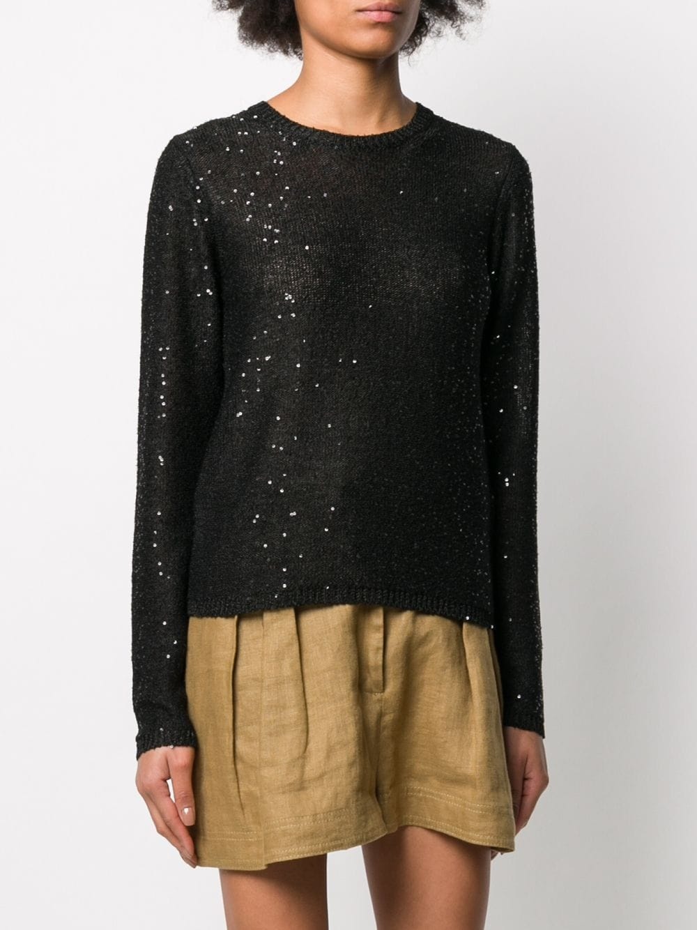 sequin loose knit jumper - 3