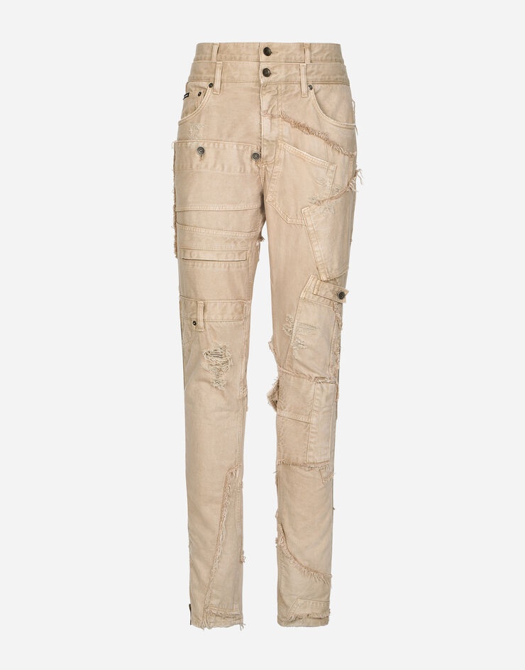 Overdyed patchwork denim jeans - 1