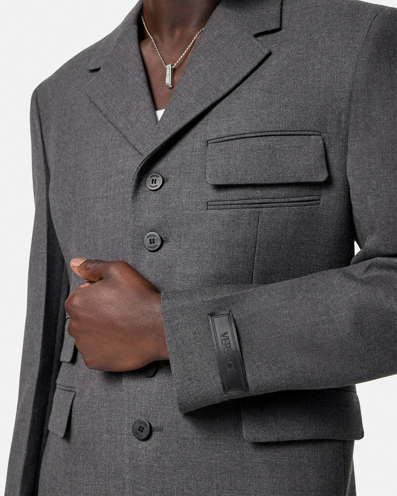 Wool Gabardine Five-Button Blazer 3