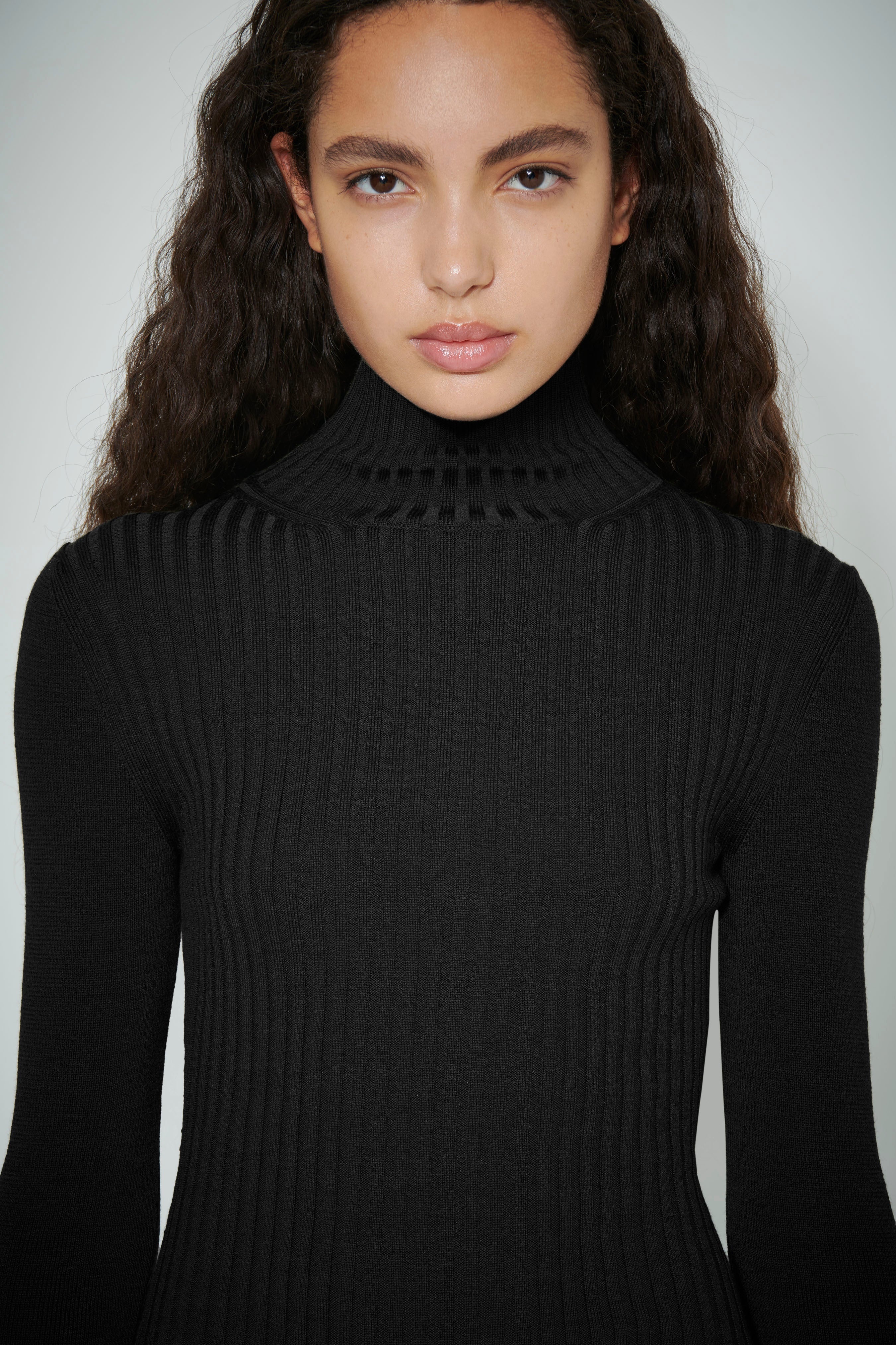 Polo Neck Jumpsuit in Black - 4