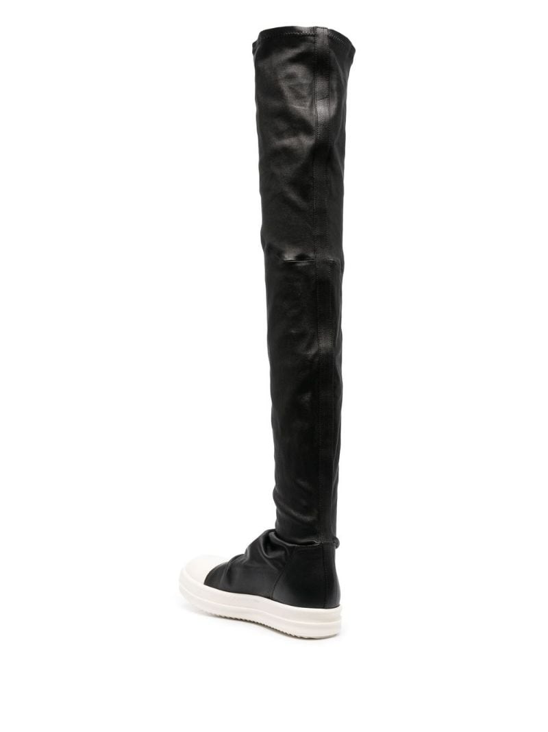 thigh-high leather sneaker boots - 3