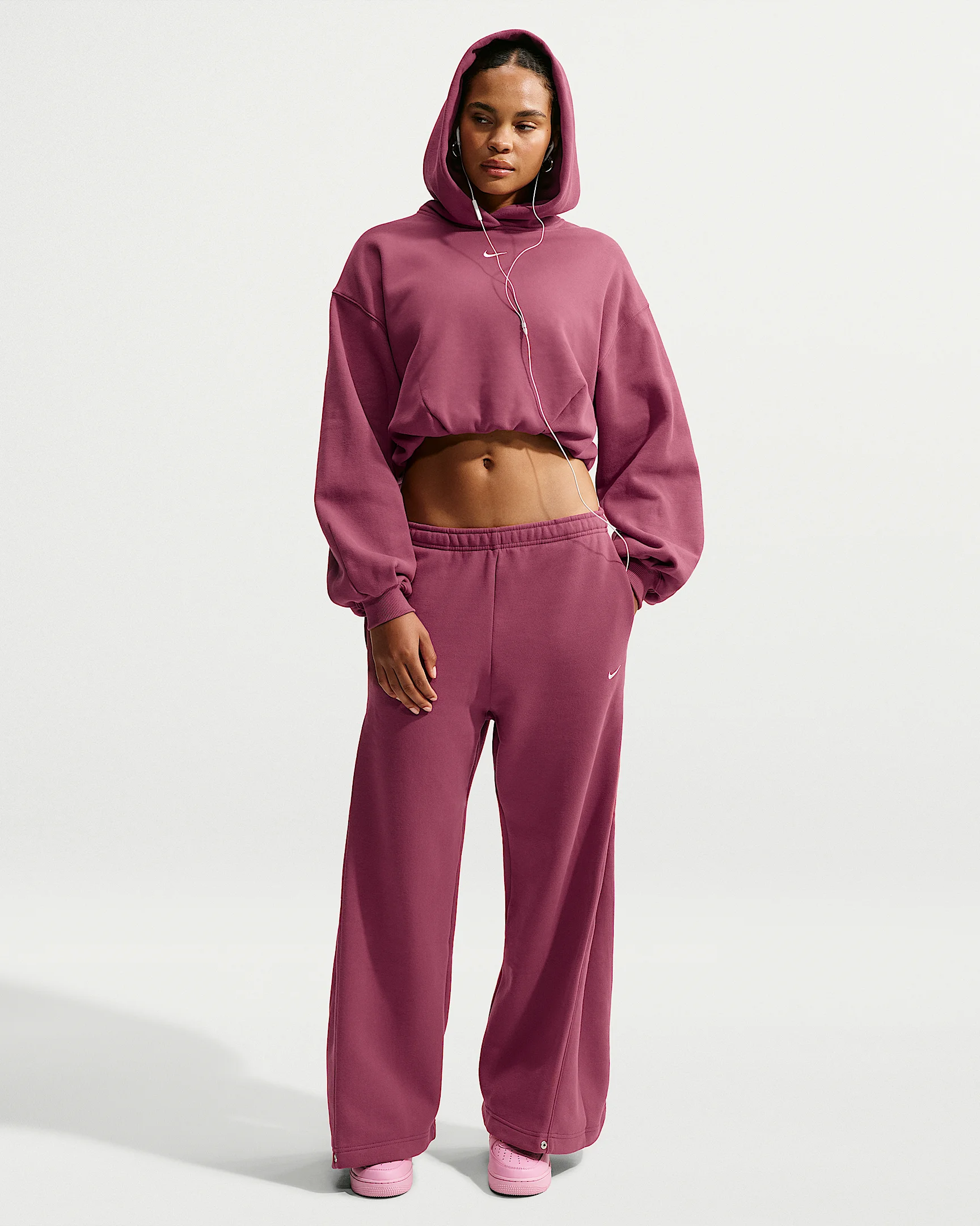 Nike Studio Fleece Medium Weight Women's Loose Pleated Snap Pants - 1
