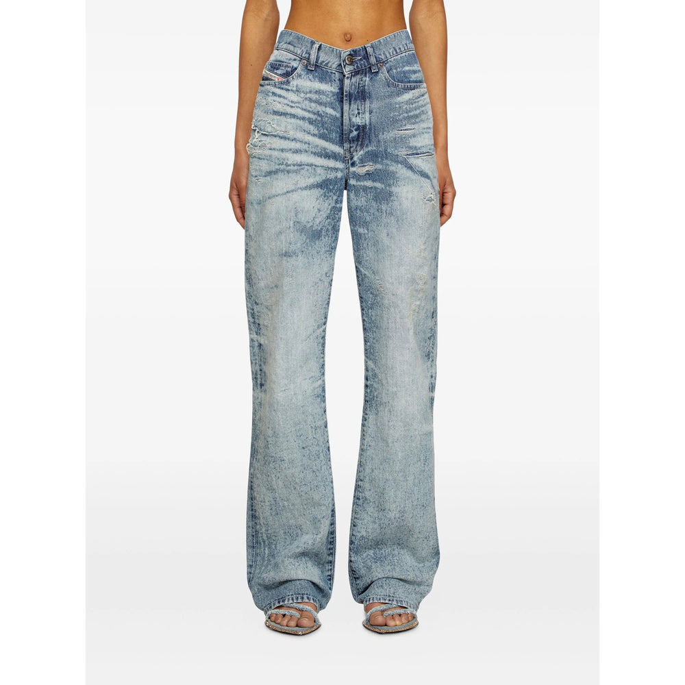 Diesel Blue Denim - Wide-Leg Jeans Women - 3