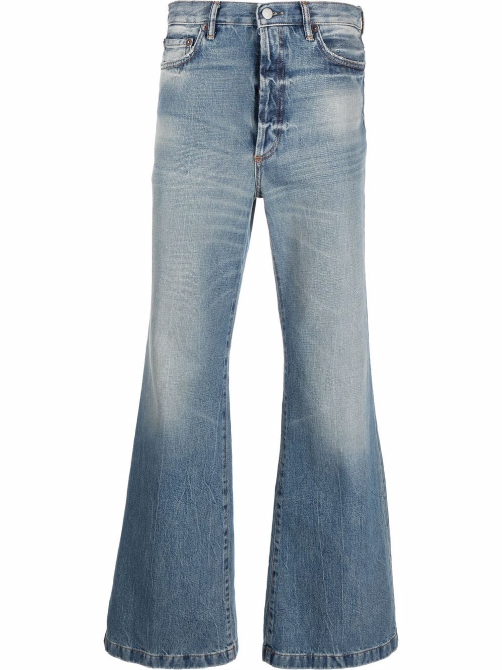 wide-leg denim jeans - 1