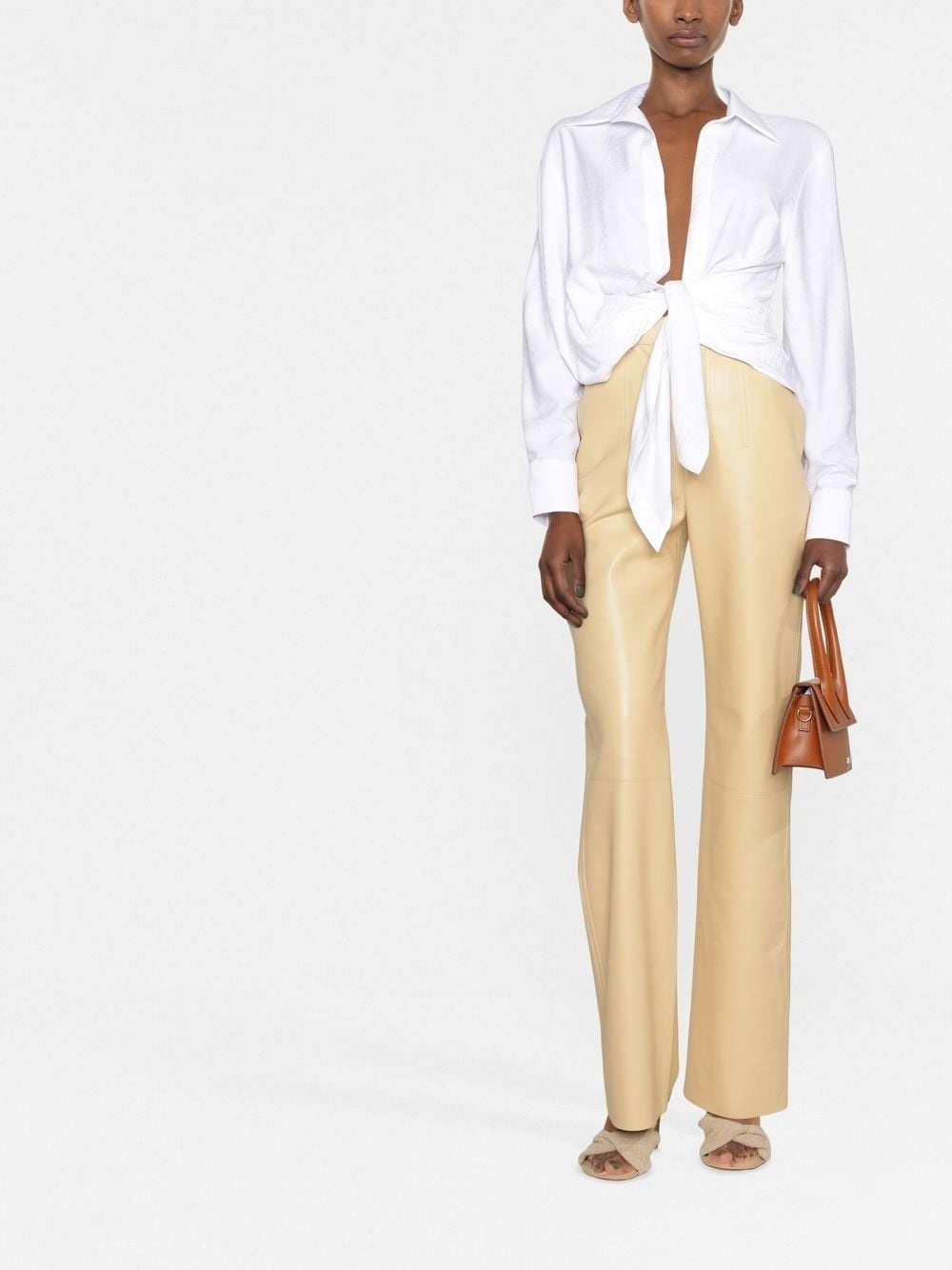 high-waist straight trousers - 2