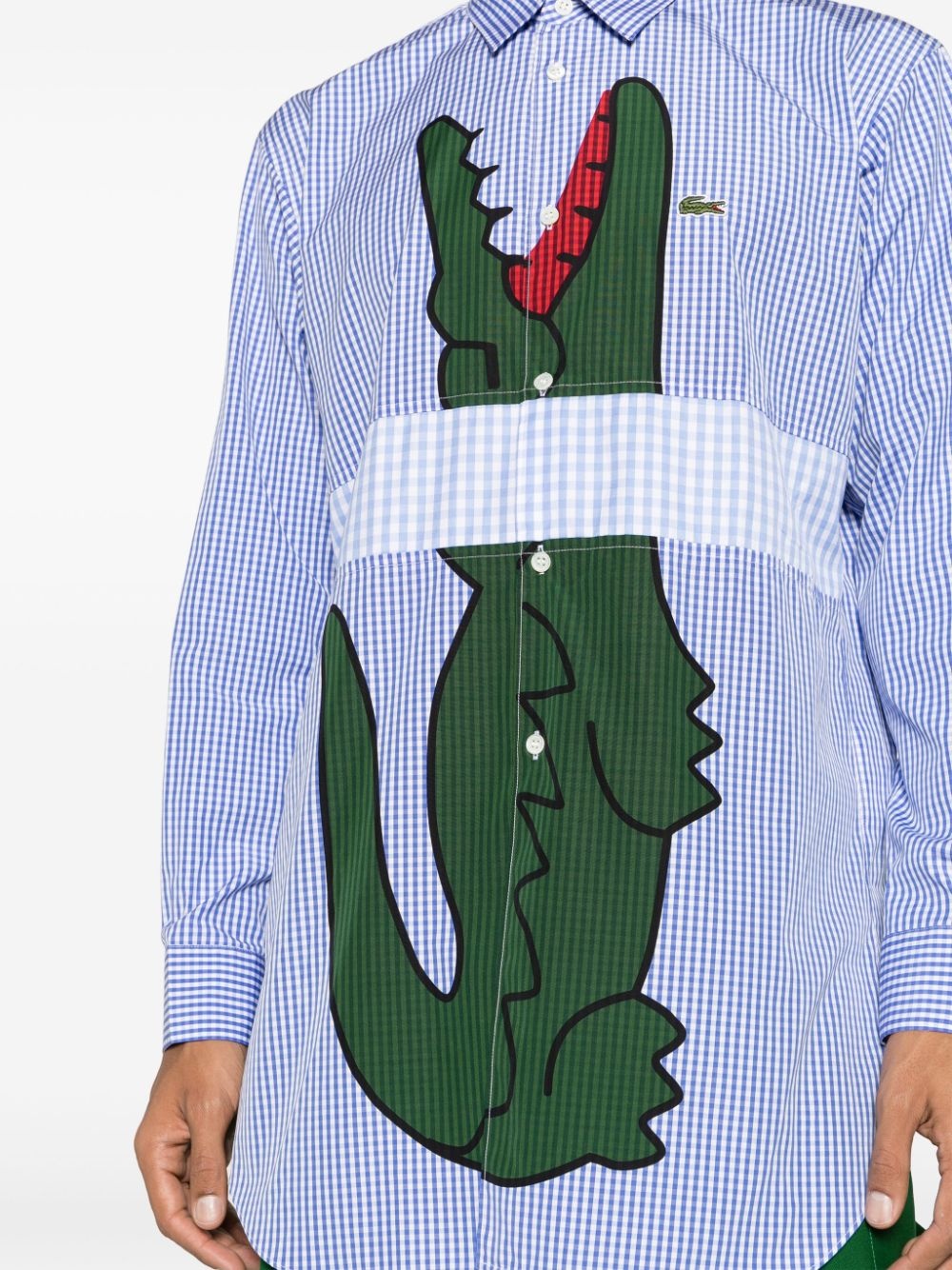 x Lacoste logo-print checked shirt - 5