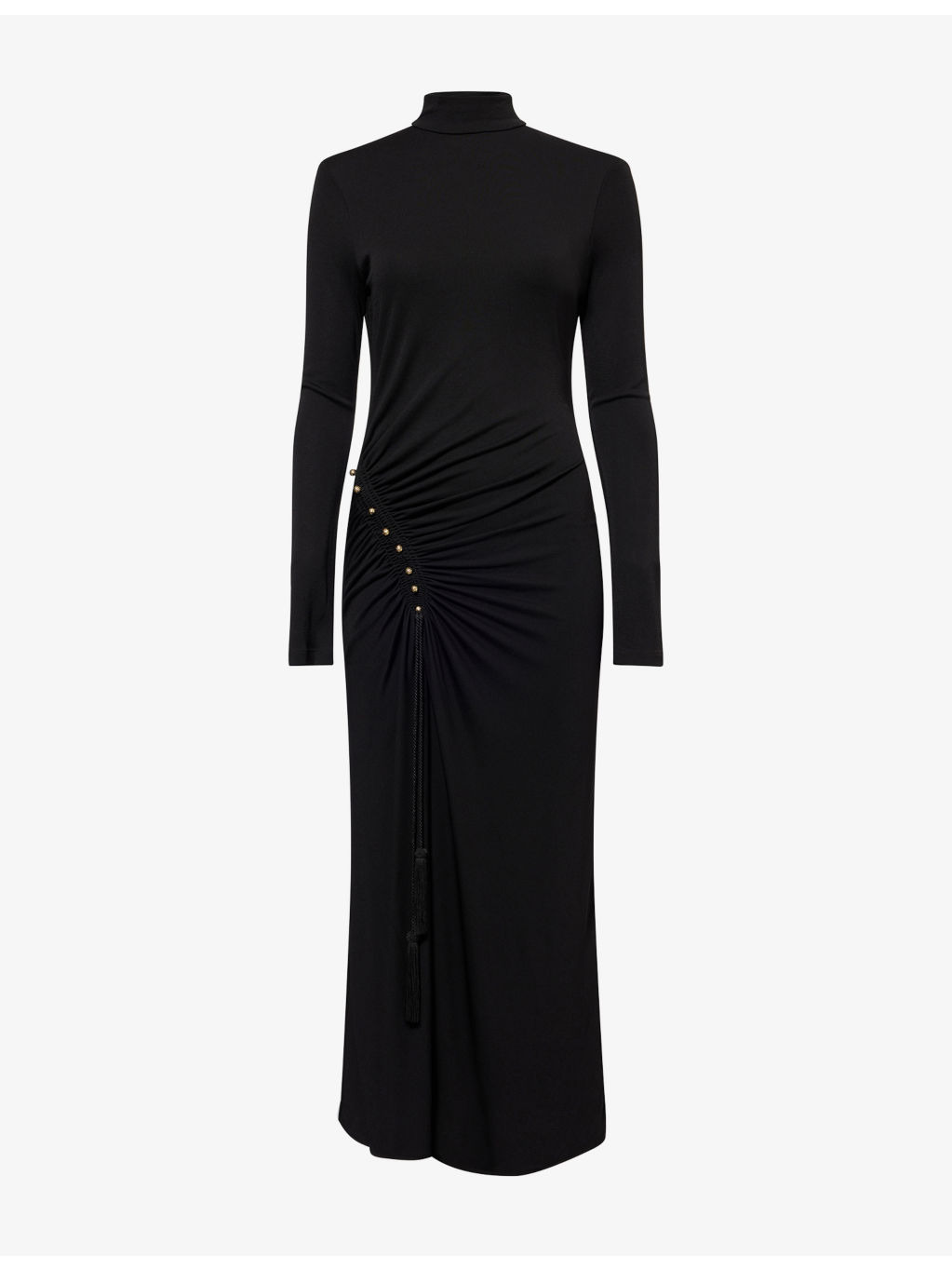 Zip-Front Bodycon Woven Midi Dress - 1