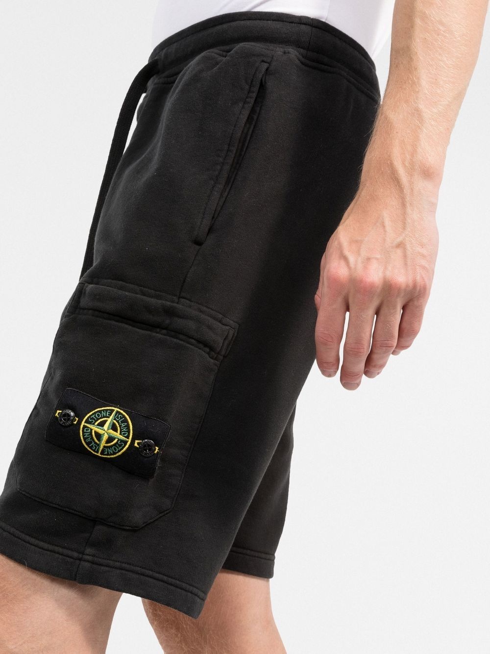 logo-patch cotton track shorts - 5