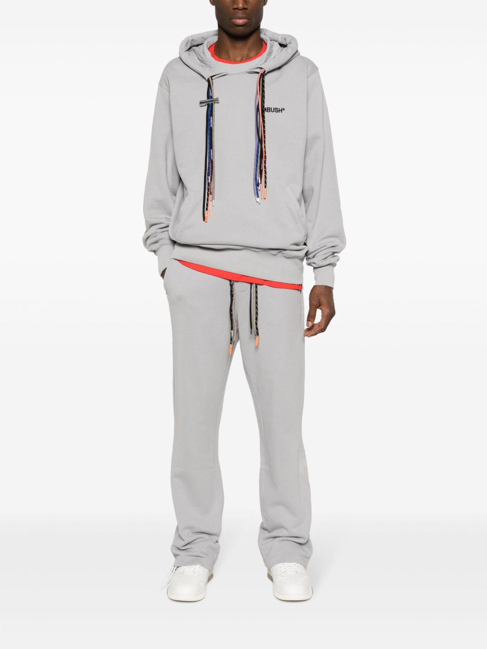 multicord-drawstring cotton hoodie - 2