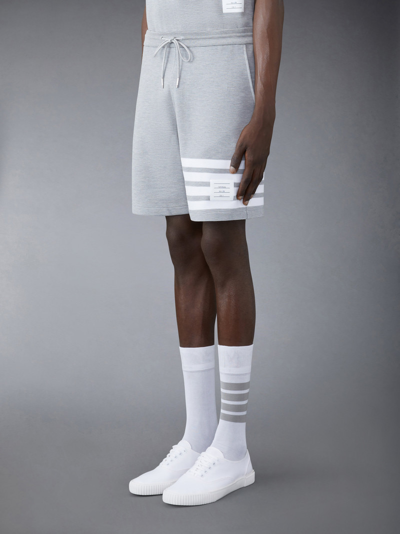 Thom Browne Light Grey Cotton Ottoman Rib 4-Bar Sweatshort outlook