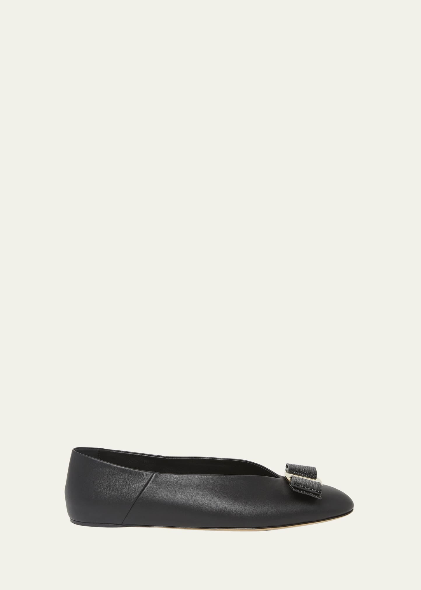 Vanna Calfskin Bow Ballerina Flats - 1