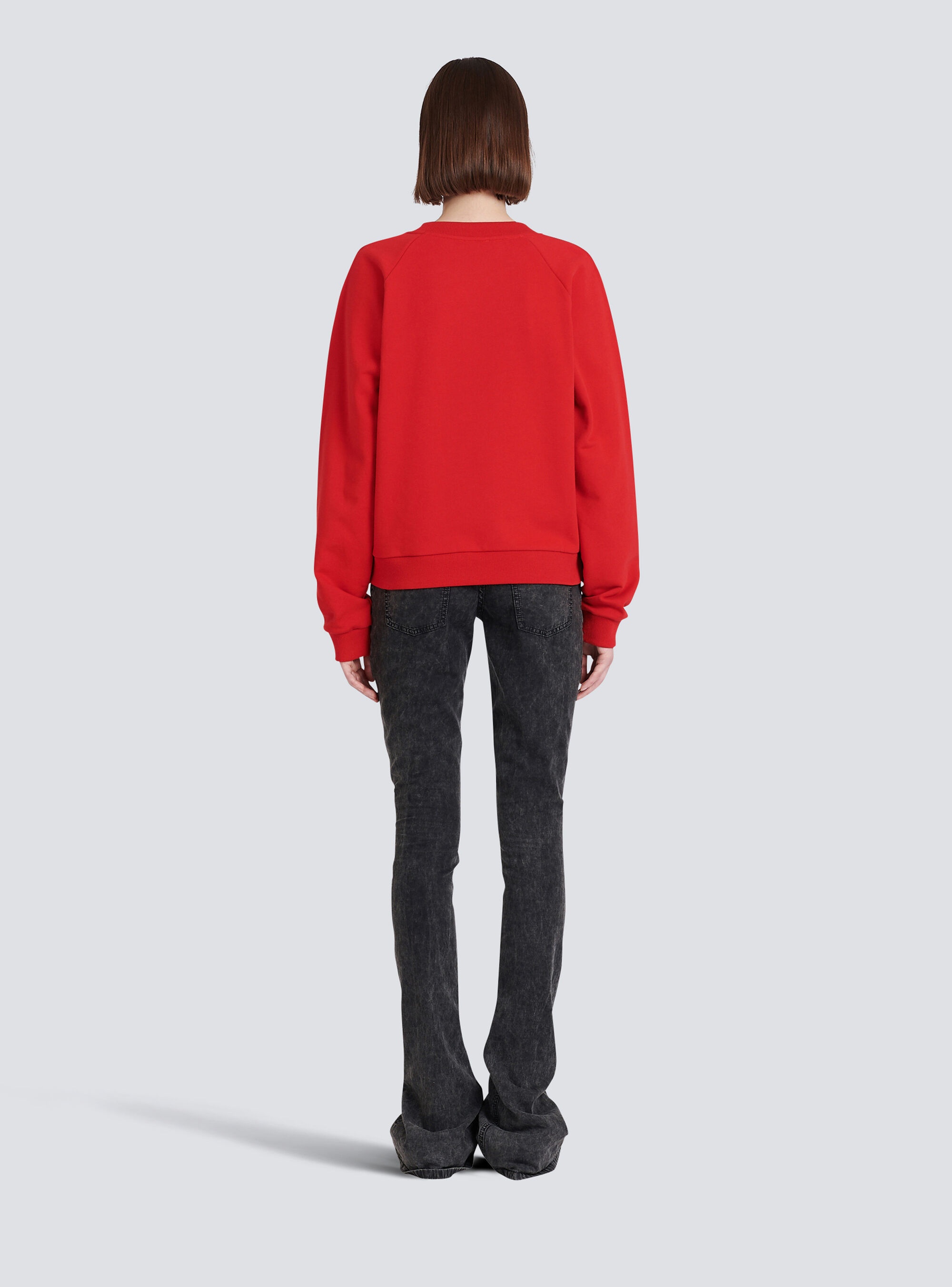 Eco-designed cotton sweatshirt with Balmain logo print - 4