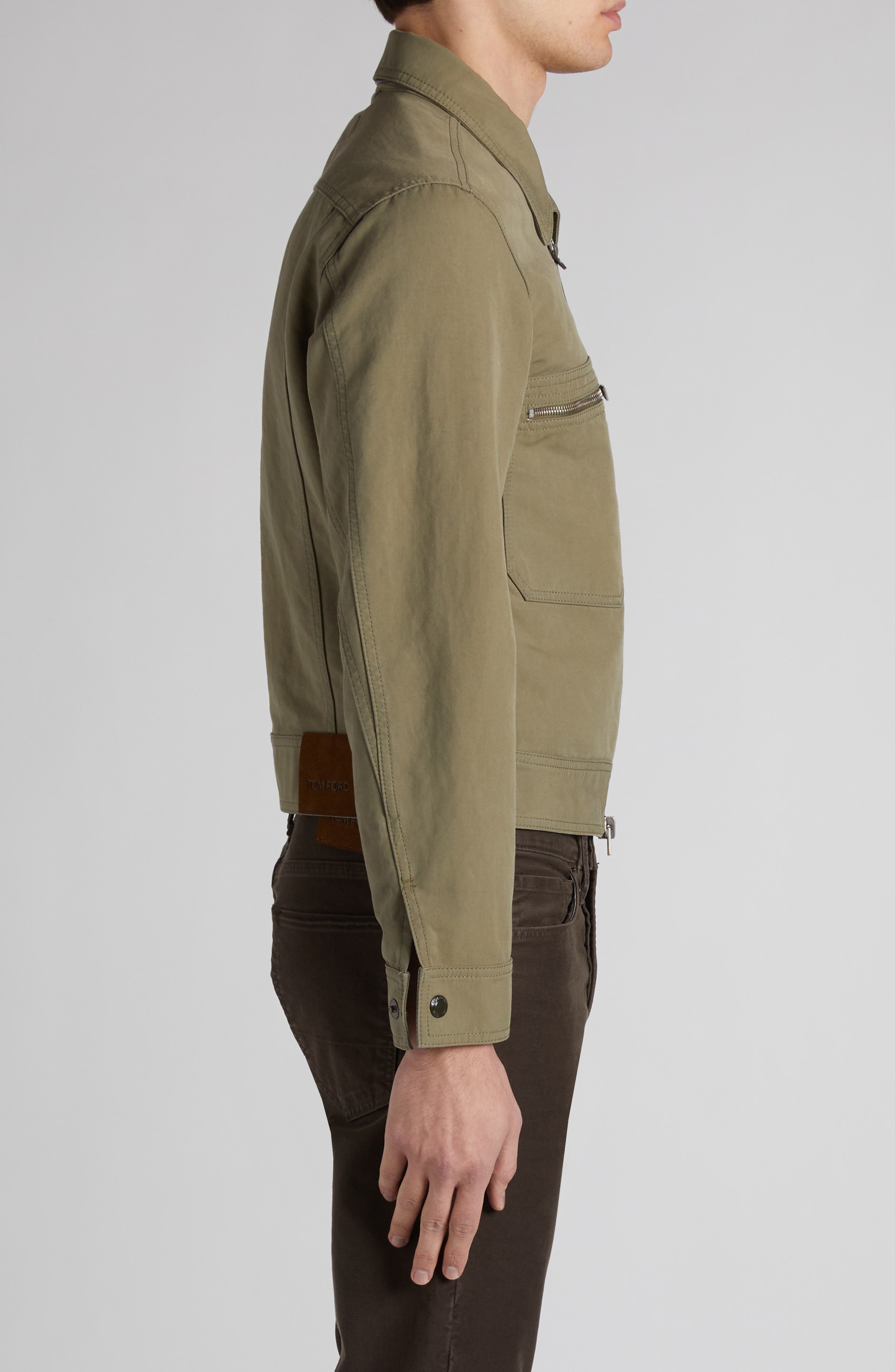 TOM FORD Cotton Trucker Jacket in Fg195 Olive at Nordstrom - 4