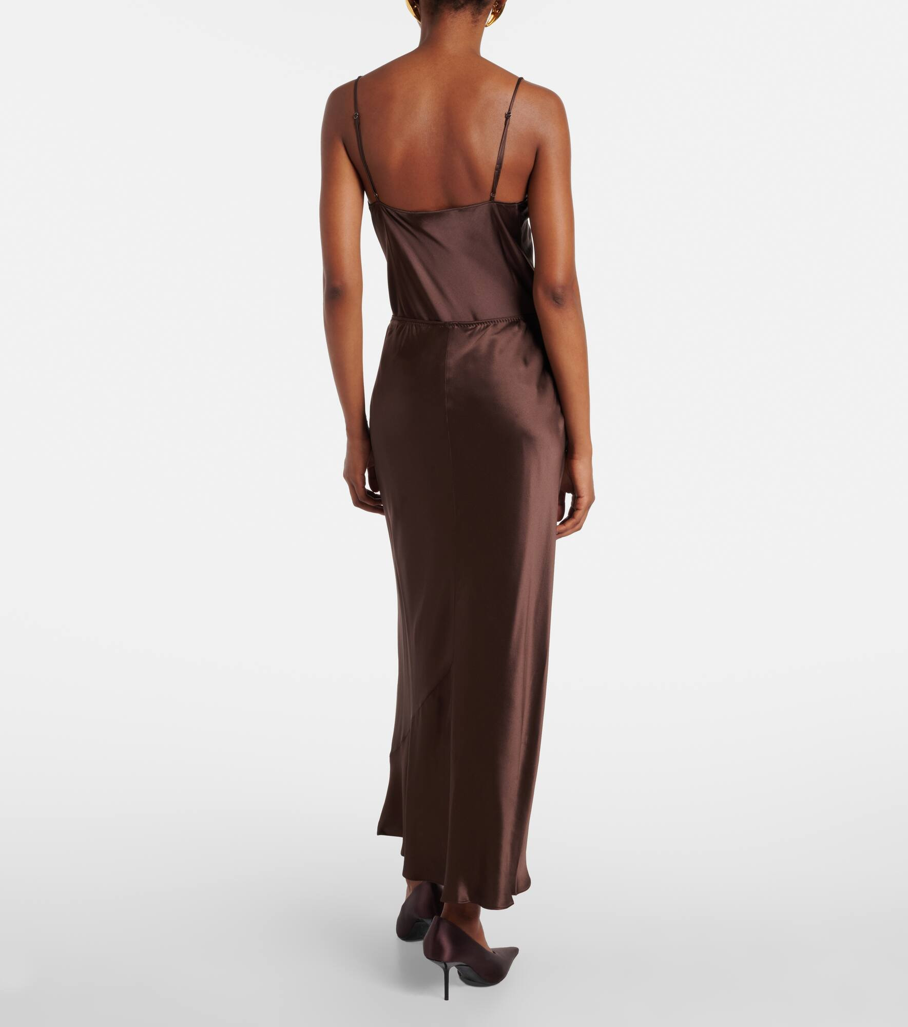 Sense of Shine silk satin slip skirt - 3
