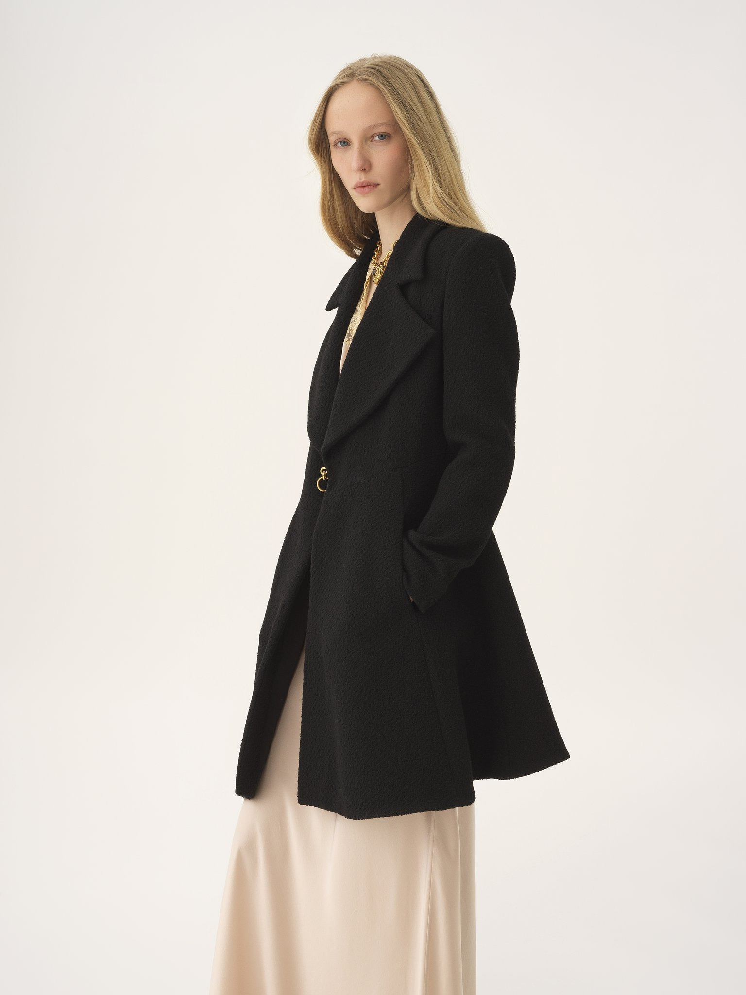 RIDING COAT IN WOOL BOUCLETTE - 4
