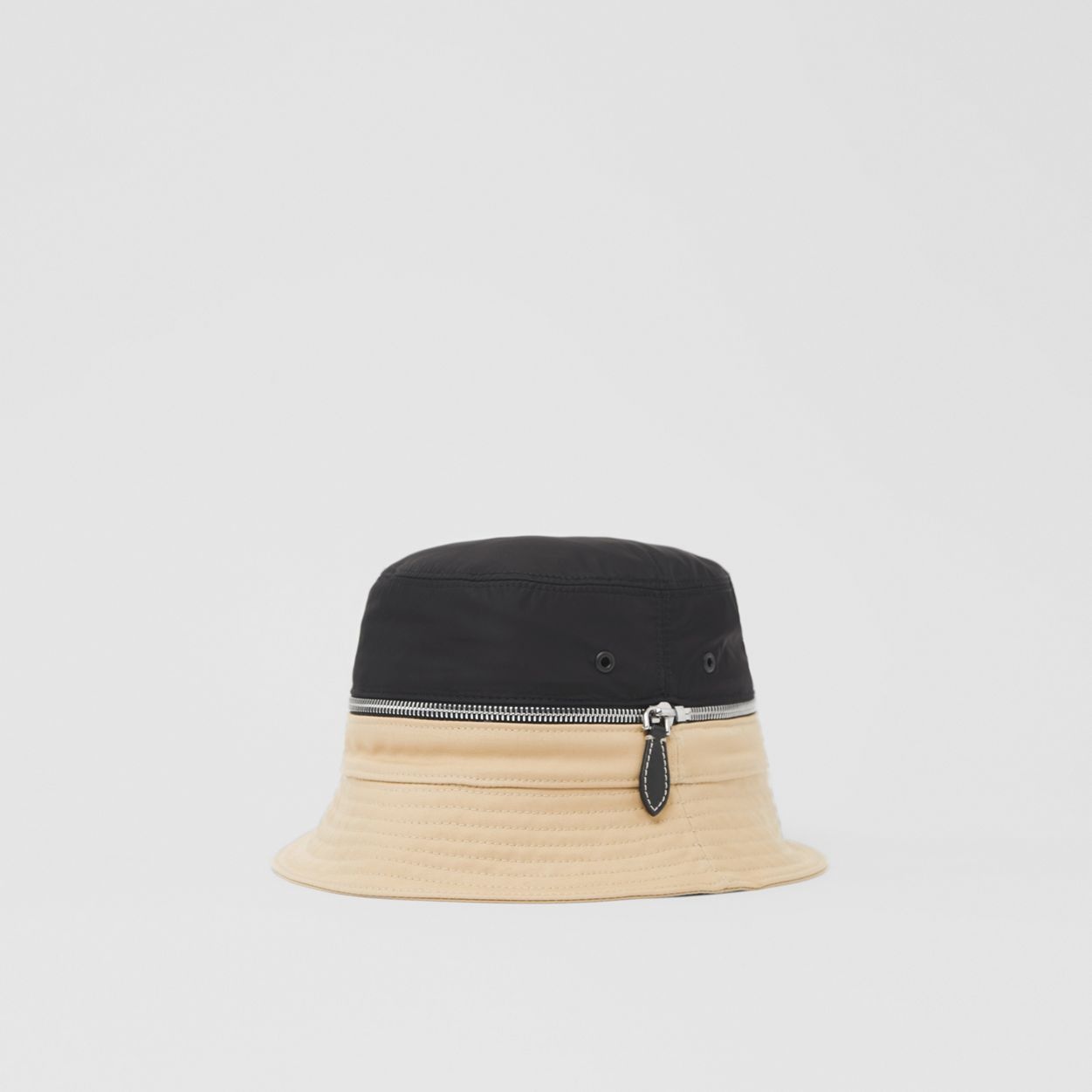 Zip Detail Nylon and Cotton Twill Bucket Hat - 7