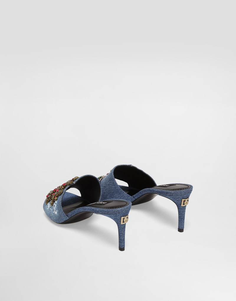 Dolce & Gabbana Denim sandals with patches and embroidery outlook
