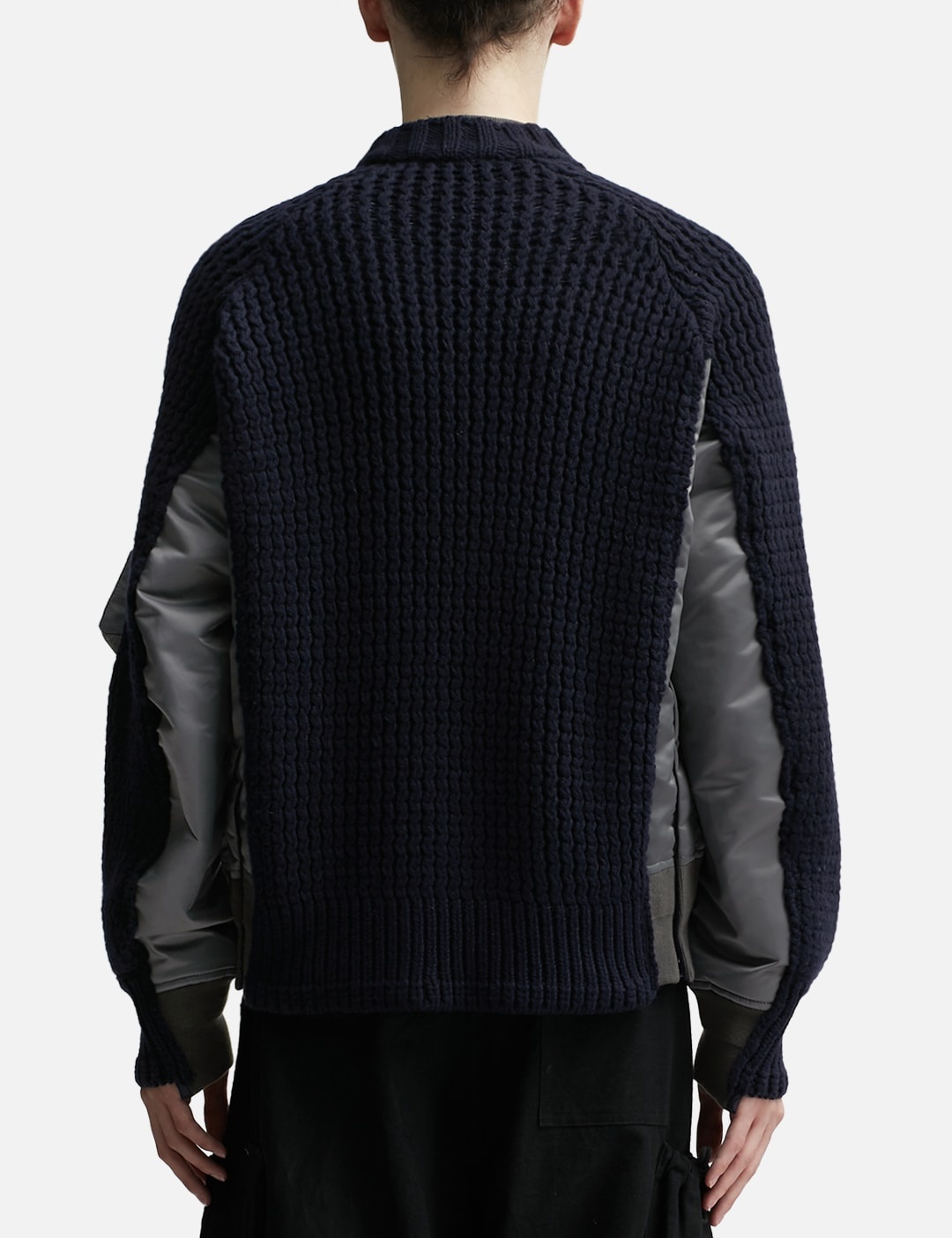 sacai NYLON TWILL MIX KNIT BLOUSON | REVERSIBLE