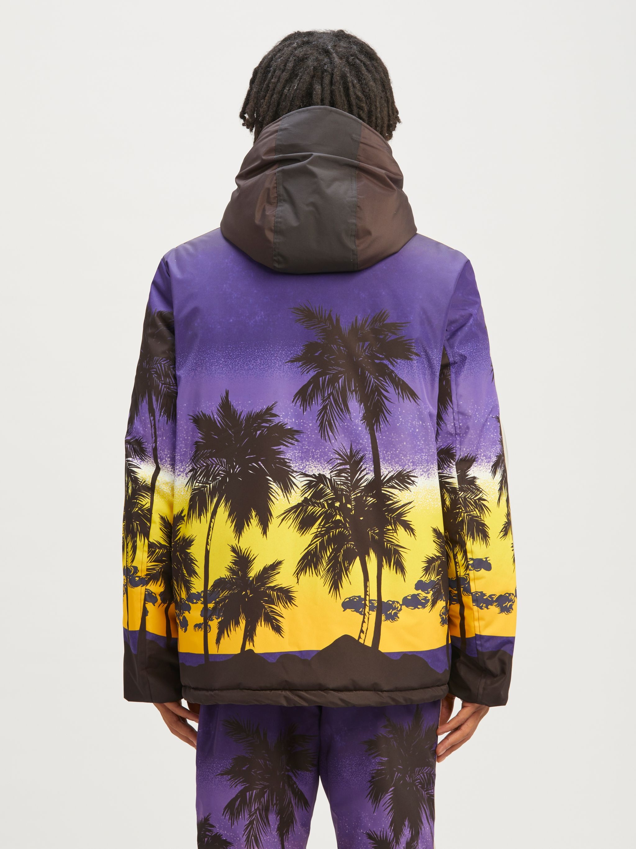 sunset-print hooded jacket - 6