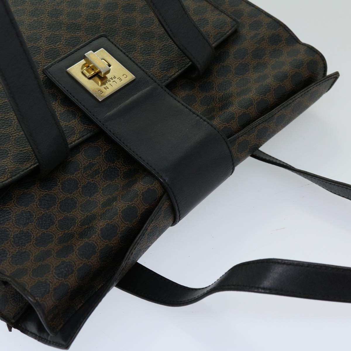 CELINE Macadam Canvas Hand Bag Pvc Black - 6