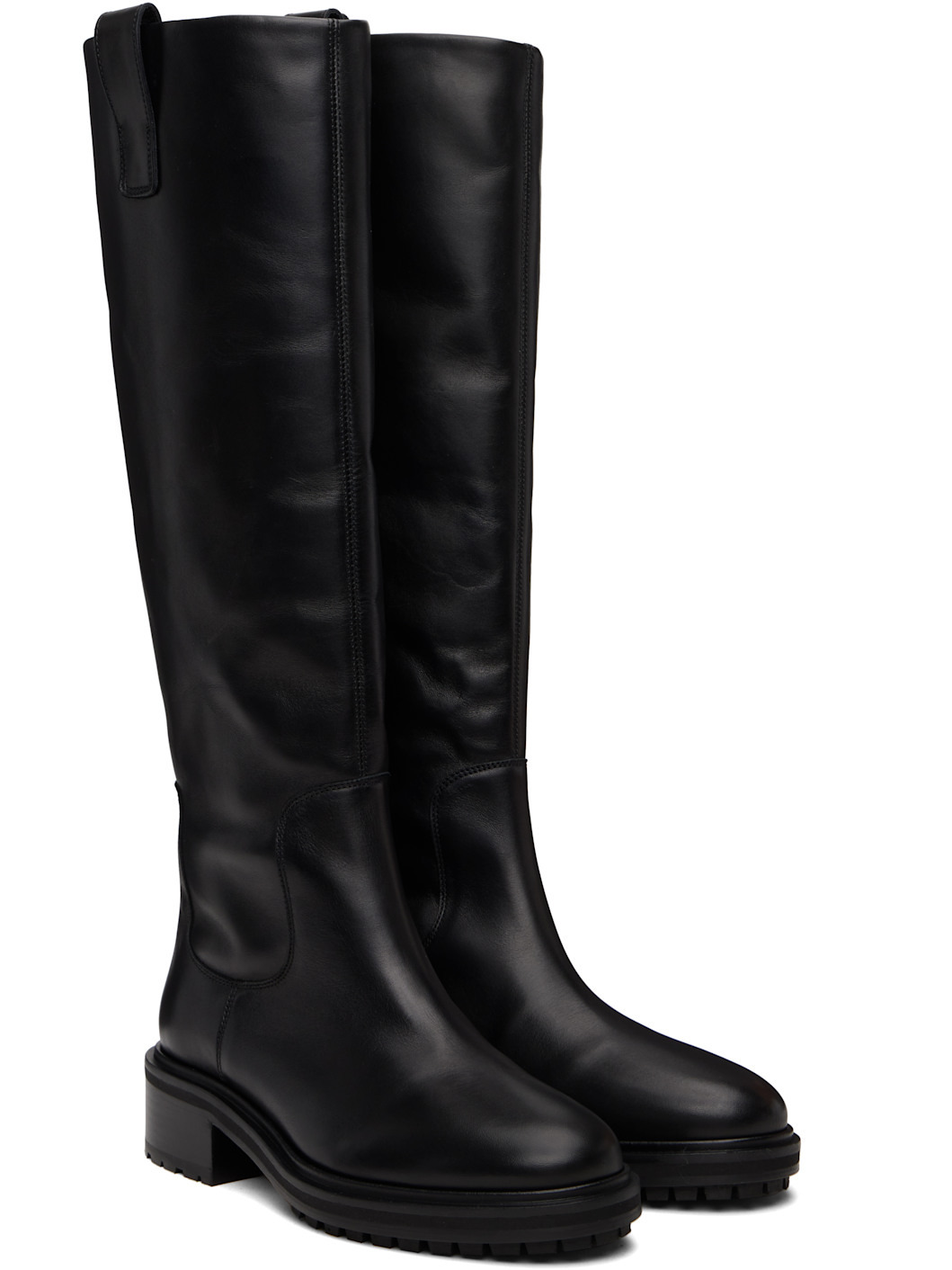 Black Henry Leather Knee-High Boots - 4