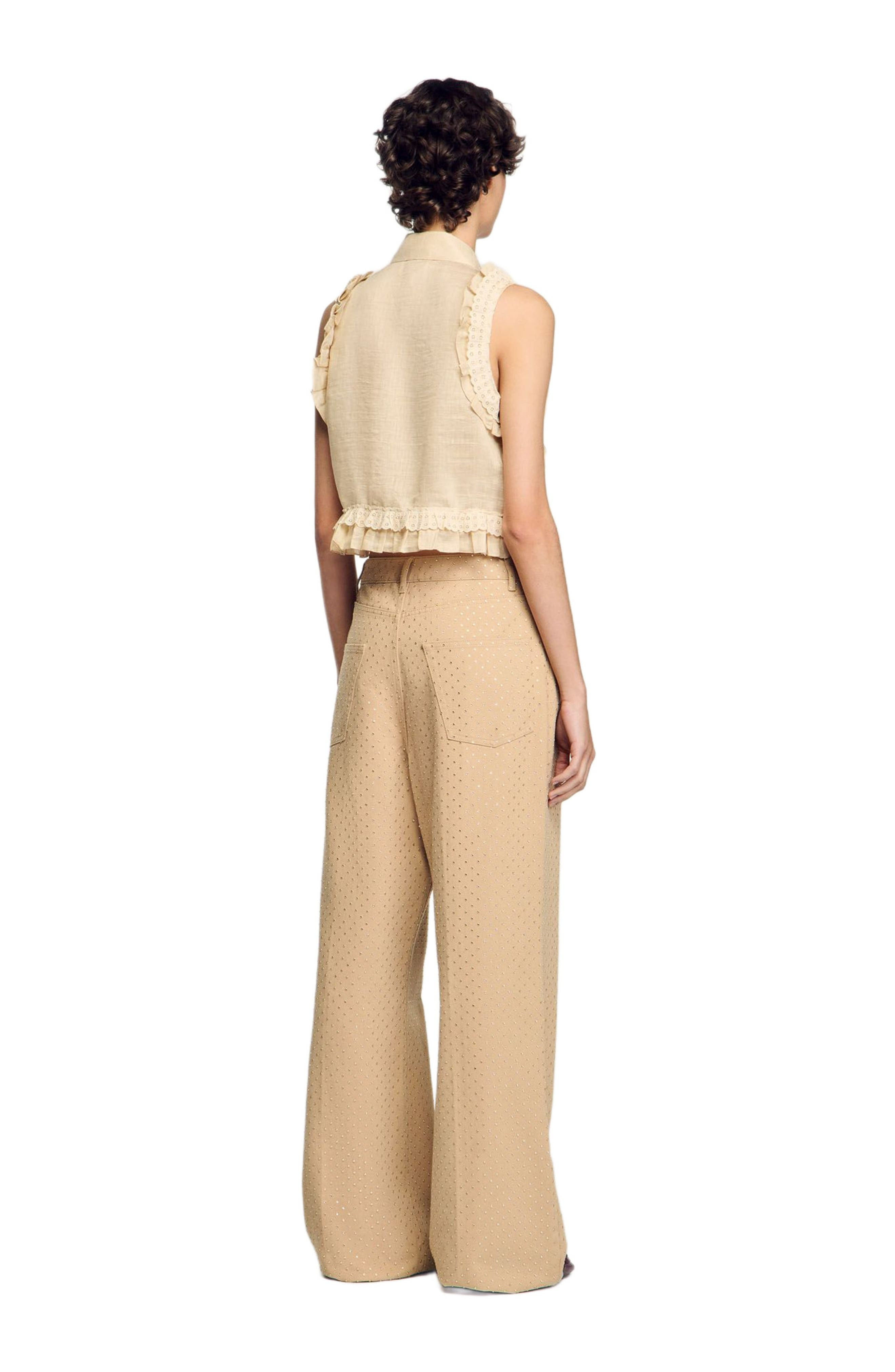 SANDRO Ruffled cropped shirt at Nordstrom - 2