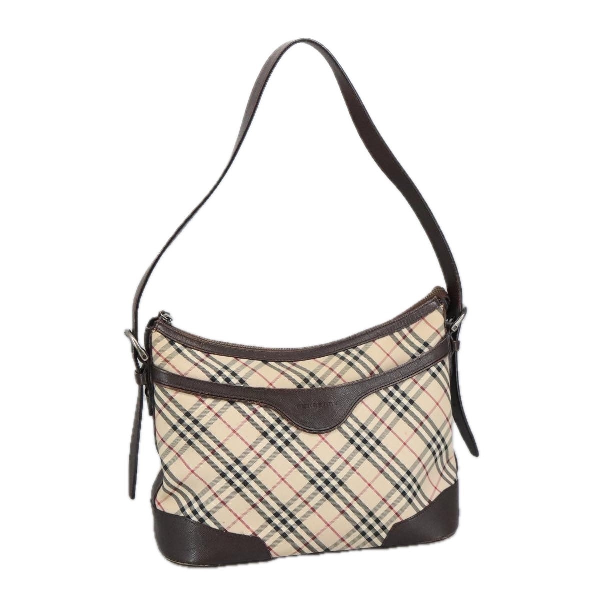 Burberry Nova Check Shoulder Bag Canvas Leather Beige - 1