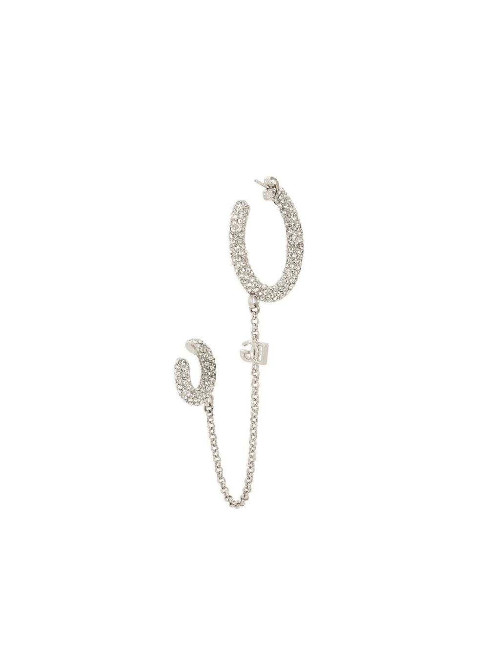 logo-lettering crystal-embellished earrings - 3