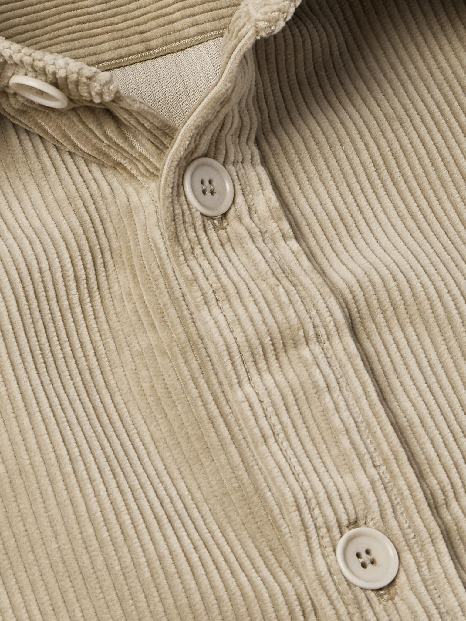 Bobby Logo-Embroidered Cotton-Corduroy Overshirt Beige - 5