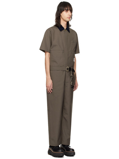 sacai Taupe Carhartt WIP Edition Reversible Jumpsuit outlook