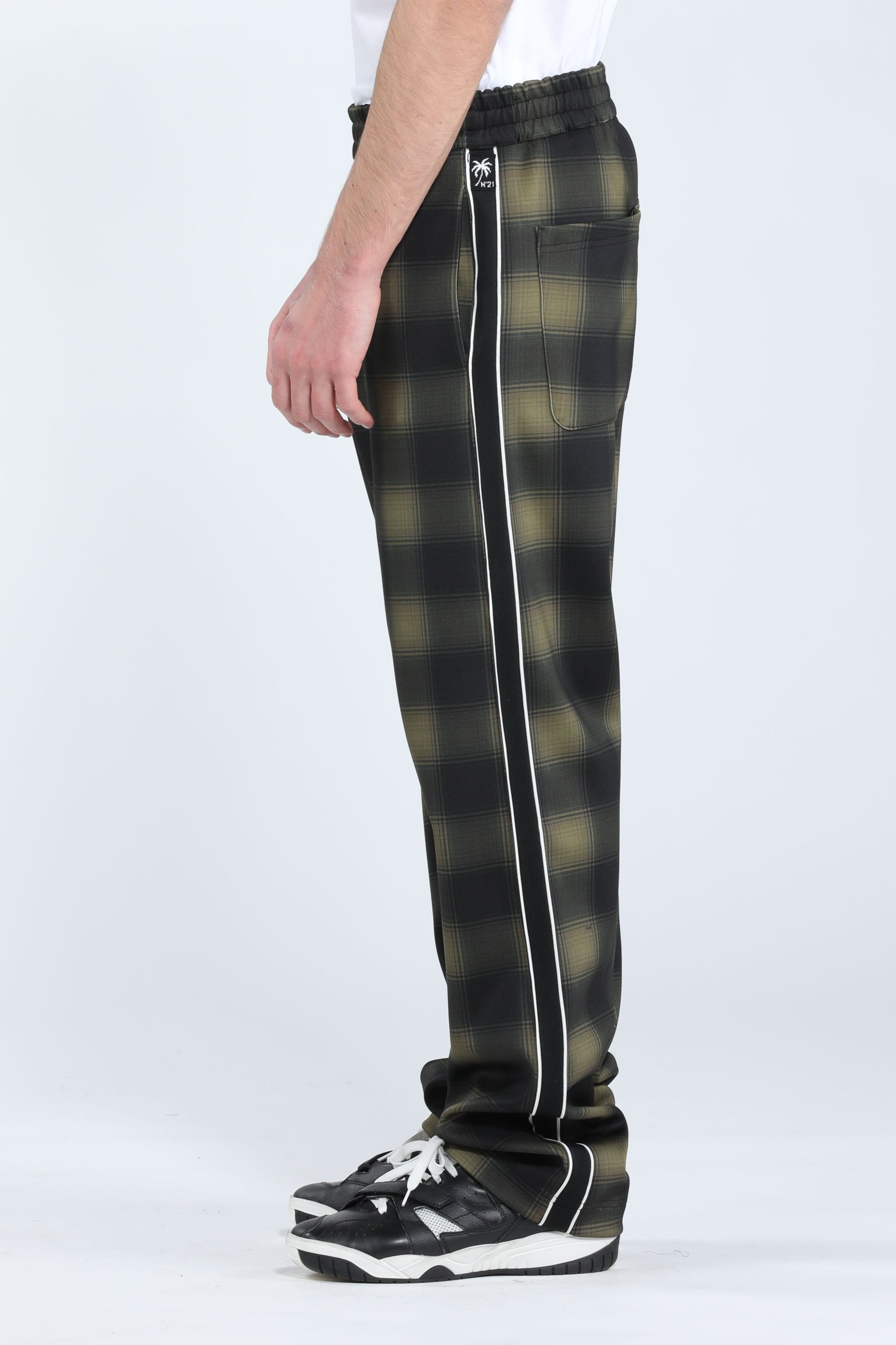 CHECKED TRACK PANTS - 3