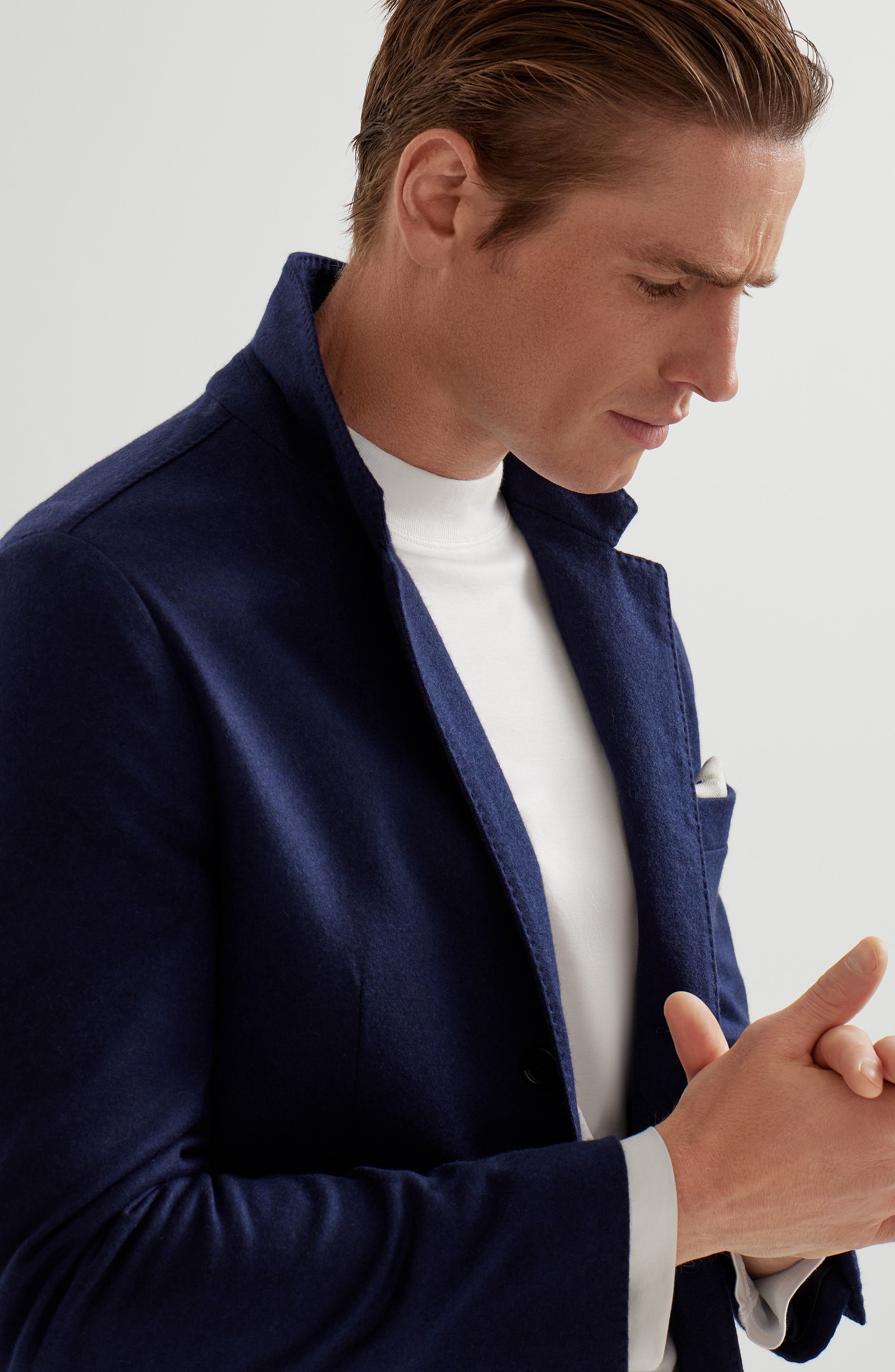 Brunello Cucinelli Cashmere jersey blazer in Blue at Nordstrom - 4