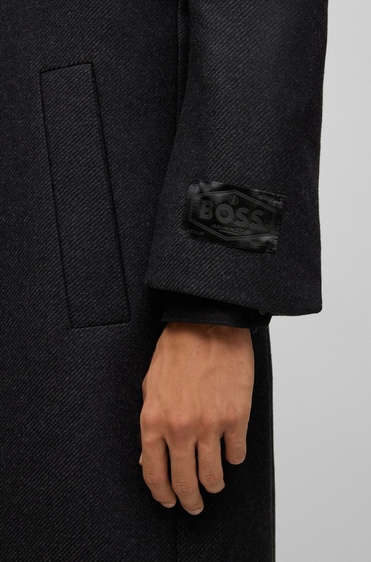 DOUBLE-BREASTED, REGULAR-FIT COAT IN A WOOL BLEND - 6