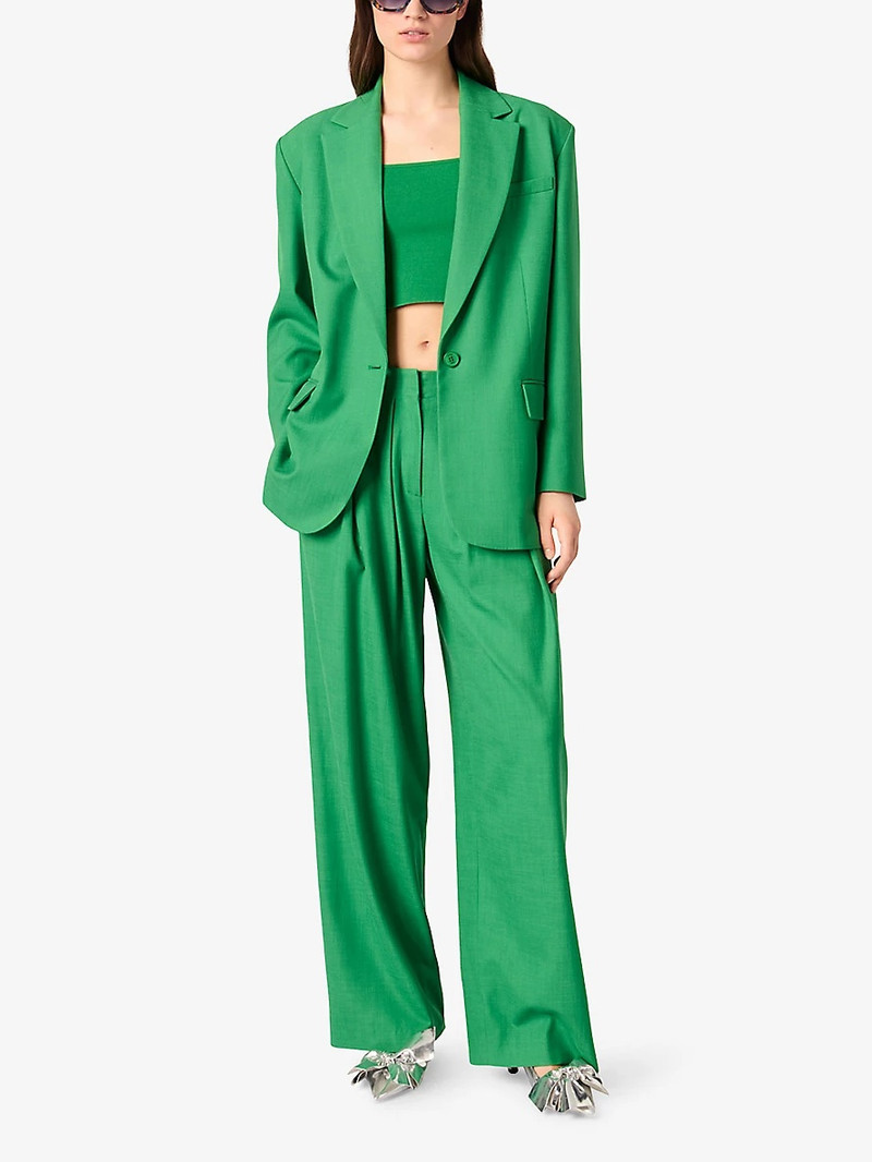 maje Single-Breasted Notch-Lapel Stretch-Woven Blazer outlook