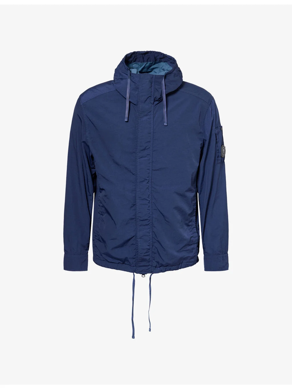 Hooded Drawstring-Waist Shell Jacket - 1