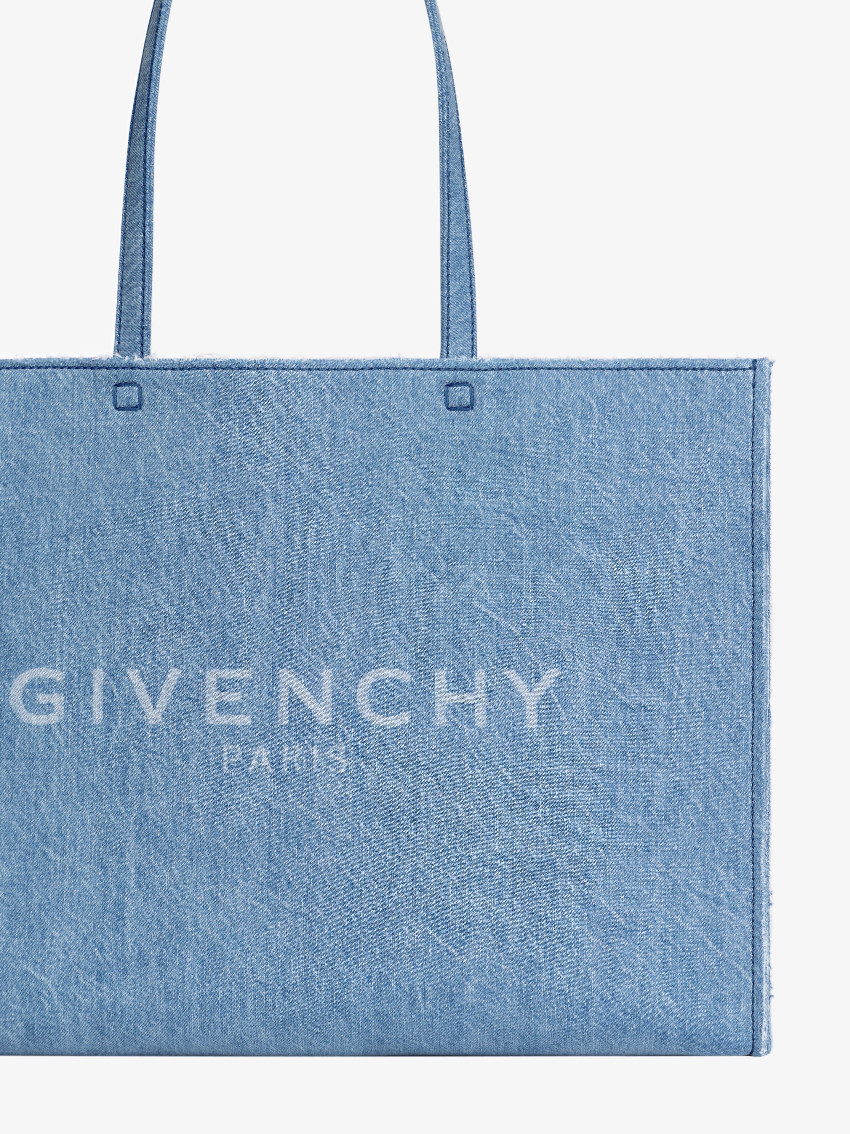 LARGE G TOTE SHOPPING BAG IN DENIM - 6