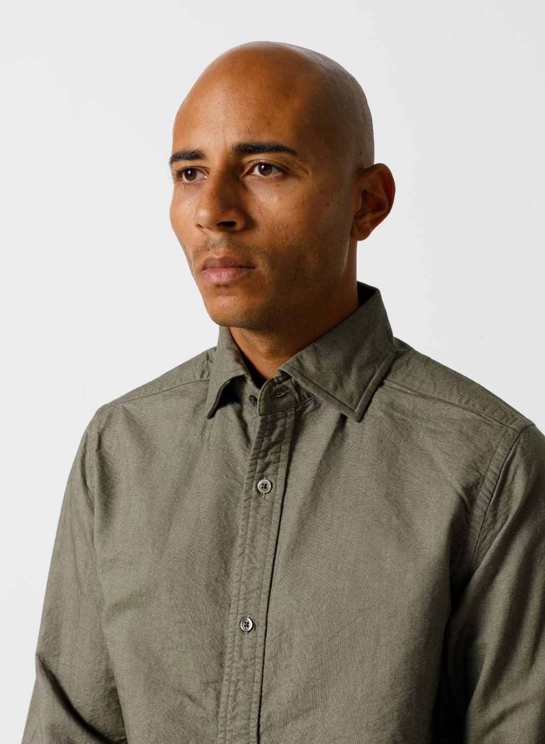 British Officers Shirt in Dark Green - 4