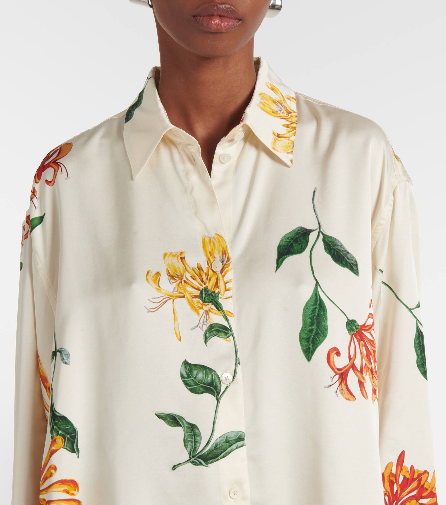 Floral satin shirt - 4