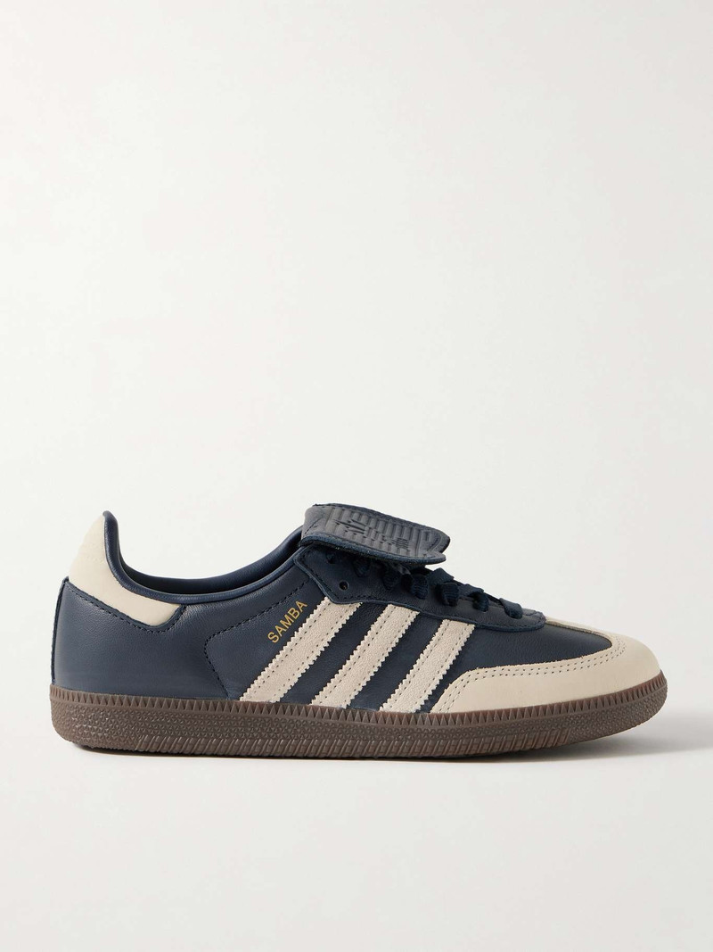 Samba LT nubuck and suede-trimmed leather sneakers Navy - 1