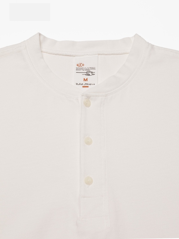 Short Sleeve Henley T-Shirt Ecru - 4