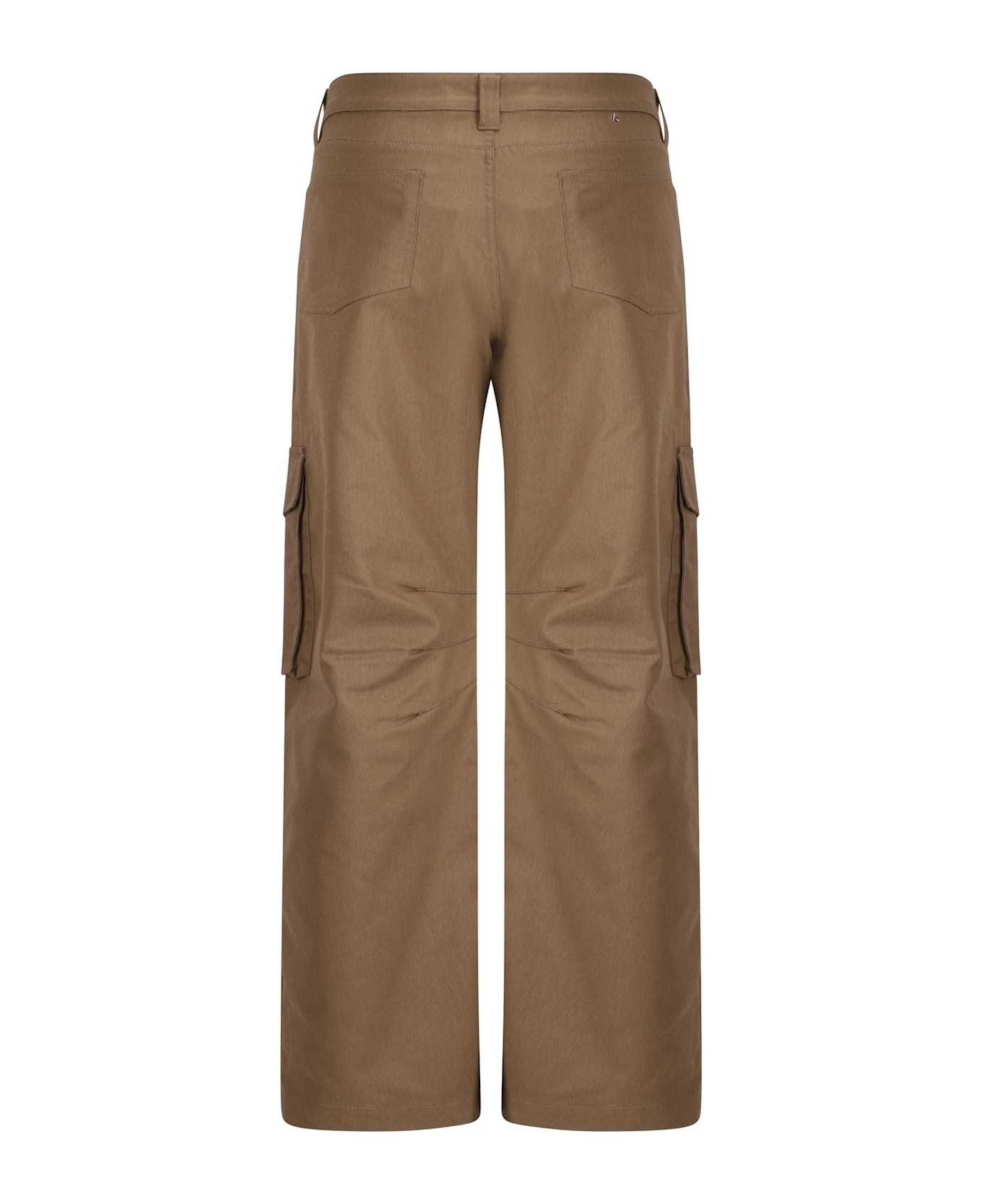 Beige Cotton Blend Cargo Pants - 2